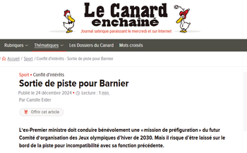 2024-12-24 - Le Canard Enchainé - Sortie de piste pour Barnier