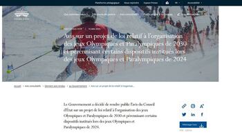 Avis sur un projet de loi relatif à lorganisation des jeux Olympiques et Paralympiques de 2030 et pérennisant certains dispositifs institués lors des jeux Olympiques et Paralympiques de 2024