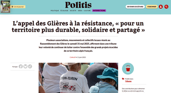 11-06-2025 Tribune POLITIS - Lappel des Glières à la résistance - Pour un territoire plus durable, solidaire et partagé