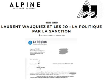 Alpine Mag - 08-01-2024 - Laurent Wauquiez et les JO : la politique par la sanction
