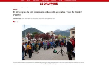 2025-04-23 - Le Dauphiné - JO 2030 - plus de 100 personnes ont assisté au rendez-vous du CAOJOP et du Collectif Citoyen JOP 2030