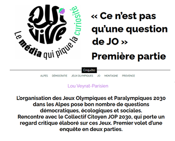 2025-10-01 LE QUI VIVE - « Ce n’est pas qu’une question de JO » – Première partie