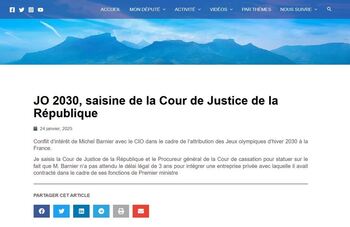 Jean-François COULOMME - JO 2030, saisine de la Cour de Justice de la République