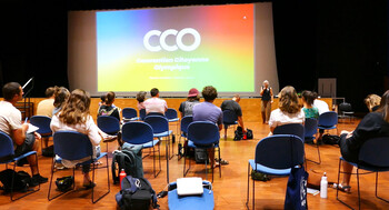 06/07/2025 - Convention Citoyenne Olympique organis&eacute;e &agrave; Annecy par Protect Our Winters (POW) - Intervention de Delphine LARAT, porte parole du Collectif Citoyen JOP 2030