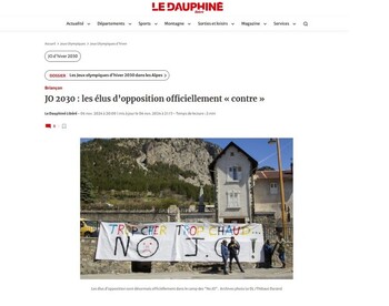 2025-11-24 - Le Dauphiné - JO 2030 - les élus dopposition officiellement ''contre''